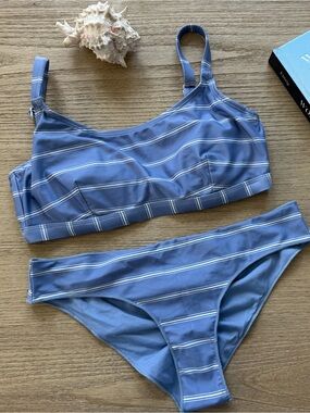 Ripcurl Striped Blue Two-Piece Bikini Set